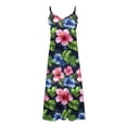thumbnail image 4 of Robe d'Été pour Femmes Sans Manches Col en V Imprimée Décontractée Longue Maxi Robe pour Plage Vacances Extérieur, 4 of 8