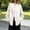 White, variant on Solid Cute Summer Tops for Women Blouson Elastic Cuffs Mandarin Collar Frog Buttons Long Sleeve Vacation Relaxed Fit Blouses XXL