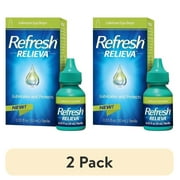 (2 pack) Refresh Relieva Lubricant Eye Drops, Lubricates & Protects Dry Eyes, 0.33 FL OZ