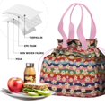 thumbnail image 4 of Pioneer Flower Drawstring Lunch Bag Women - Drawstring Lunch Bag Insulated for Work Office - Stain-Resistant Large Lunchbags for Women with Multi-Pockets, 4 of 6