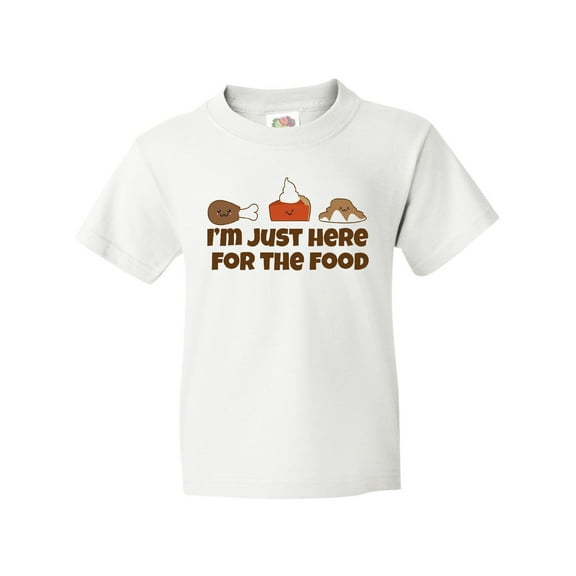 Inktastic Thanksgiving Here for the Food Youth T-Shirt