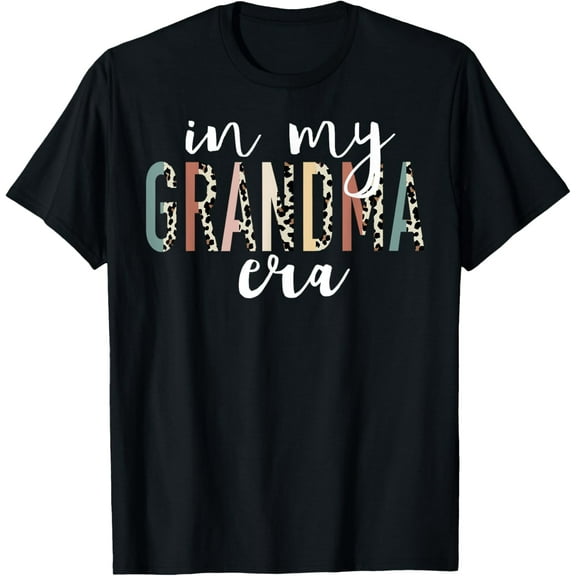 In My Grandma Era Leopard Letter Print Funny Gifts Grandma T-Shirt