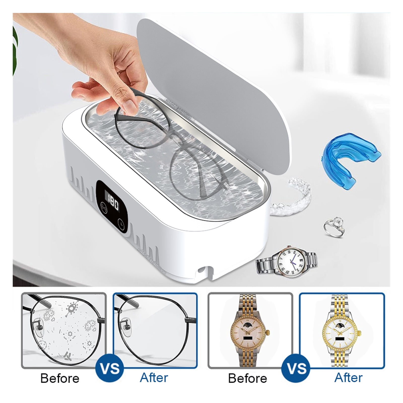 Ultrasonic Glasses Cleaning Ultrasound Jewelry Cleaner Machine High Frequency Ultrasonic Cleaning Bath For Jewelry washing