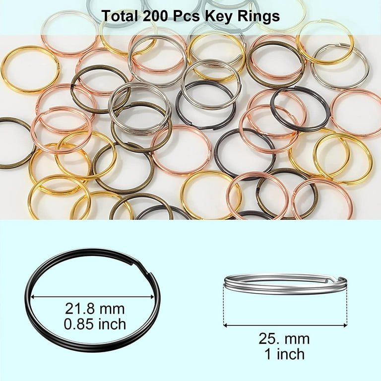 Paxcoo 100Pcs Split Key Chain Rings with Chain and Jump Rings Bulk for  Crafts