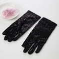 thumbnail image 3 of MIASHUI Elegant Women's Stage Performance Sequin Gloves for Dress Decoration and Party Events Black,One Size, 3 of 4