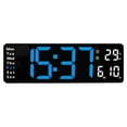 thumbnail image 2 of Ljstore Clock Large LED Digital Wall Clock Temperature Date Day Display USB Remote Control Multi-color, 2 of 6