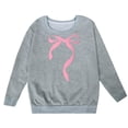 thumbnail image 1 of PMVFHDE Sweat à Capuche pour Fille, Manches Longues, Col Rond avec Nœud, Gris, 7-8 Ans, 1 of 4