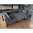 thumbnail image 3 of Stendmar 4pc 117" to 153"  Modern Dark Gray Microfiber Sectional Couch Sofa S1107RDG, 3 of 6