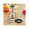 thumbnail image 2 of Food Chopper - One Piece Salad Vegetable Chopper and Slicer Dicer - Manual Mini Hand Chopper Onion Garlic Mincer with Cover for Vegetables - Stainless Steel Cutter Blade, 2 of 5
