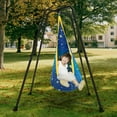 thumbnail image 5 of G TALECO GEAR Sensory Swing with Stand and Pod Swing, X-Shaped Swing Set for Backyard, Metal Hammock Chair Stand for Kids &Adults, Sensory Chair Indoor and Outdoor 330LBS, Starry Sky Print Blue, 5 of 8