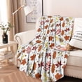 thumbnail image 2 of Autumn Fall Leaves Pattern Round Blanket,Comfortable Soft Flannel Throw Blanket,All Season,Warm Lightweight Blankets for Sofa Bed Couch Living Room Chair 47"x47", 2 of 5
