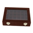 thumbnail image 3 of Earring Storage Box, 24 Grid Space Saving Neat Multifunction  Jewelry Tray  For Rings Brown, 3 of 8