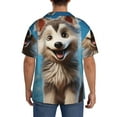 thumbnail image 3 of Sikiie Blue Sky Cute Wolf Men's Wrinkle Free Untucked Cuban Shirt Business Casual Button Down Shirts Short Sleeve Shirt4X-Large, 3 of 5