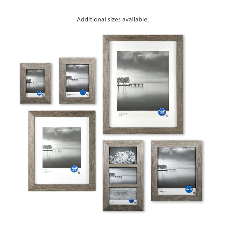 Mainstays 11x14 inch Matted to 8x10 inch Bevel Wide Rustic Gray