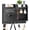 Black, variant on Key Holder Wall Mount, 14.5 x 11.2 x 3.5 inch 3-Tier Shelf with 8 Hooks and Drawer Storage, Wooden Key and Mail Holder, Black