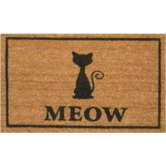 Geo Crafts G355 18 x 30 in. Coir Meow Design Welcome Doormat