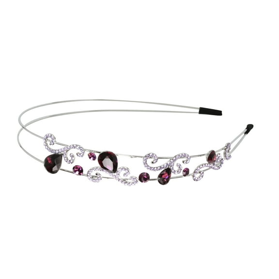 Faship Gorgeous Purple Rhinestone Crystal Floral Hair Band