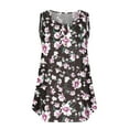 thumbnail image 4 of New Trendy!Brilliant Tank Tops for Women under $5 Fashion Women's Summer V-Neck Sleeveless Print Casual Tank Top Blouse (Black,M), 4 of 5