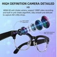 thumbnail image 2 of AI Smart Glasses 4K Camera, Bluetooth Calling 8MP Image Stabilization Camera with Video Recording & Dual Microphones Real-time Translation/GPT Object Recognition 270mAh Anti-Blue Light Lense, 2 of 9