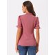 thumbnail image 4 of Top Elegante De BluDe ManCorDe OficiDe Las Camisas Del Cuello De PajariDe Las Mujeres RoApagado XS, 4 of 4