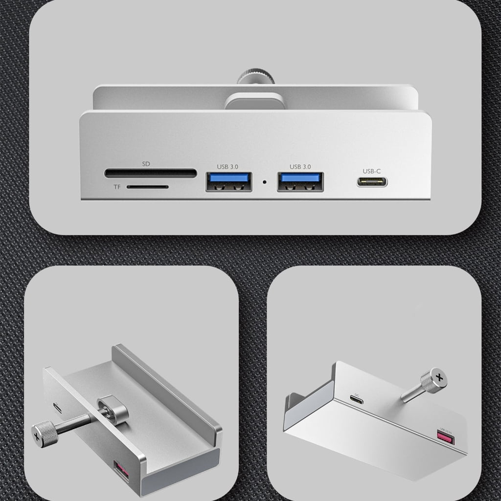 Zeiwohndc 4Ports USB3.0 HUBs USB Splitter Adapter with Power Supply Clip-type Multiple