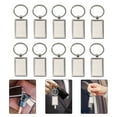 thumbnail image 4 of CIMAXIC 10PCS Rectangular Tag Key Chain Metal Blank Keychain License Plate Number Anti-lost Tag Fashion Pendants Keyring for Bag Car Key (Silver),2.95"X0.98"X1.06", 4 of 5