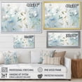thumbnail image 4 of Designart "Blue Botanical flow I" Abstract Botanicals Floater Framed Canvas Wall Art, 4 of 7