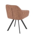 thumbnail image 4 of Clubhouse Contemporary Pleated Chair in Brown Faux Leather by LumiSource - Set of 2, 4 of 8