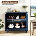 thumbnail image 6 of Wirrytor Vintage Blue Sideboard Cabinet with 2 Doors for Hallway Entrance, Carved Wood Accent Cabinet for Living Room, Modern Storage Credenza for Dining Room, 6 of 8