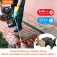 thumbnail image 2 of Bomba de lavado a Presión VEVOR Triplex horizontal de eje de 1 pulgada 4400 PSI Flujo de 4 GPM, 2 of 9
