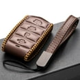 thumbnail image 4 of Vitodeco Leather Key Fob Case Compatible for 2017-2020 Genesis G70, G80, G90, Tailgate, 4-Button, Brown, 4 of 5