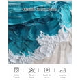 thumbnail image 5 of Watercolor Beach Wave Ruffle Bed Skirt King Size Abstract Blue Ocean Adjustable Elastic Dust Bed Skirts Wrap Around Bedskirt Wrinkle Free Easy Fit with 18 Inch Drop, 5 of 8