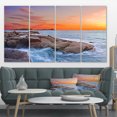 thumbnail image 1 of Coucher de Soleil Coloré au Bord de Roche - Art Mural de Bord de Mer sur Toile, 1 of 4