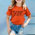 thumbnail image 2 of PMVFHDE Hauts Tendance pour Filles Manches Courtes T-Shirts Graphiques Mignons Mode Décontractée Respirante Imprimée Orange, 2-3 Ans, 2 of 4