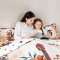 thumbnail image 5 of Homewish Cartoon Guitar Teens Queen Comforter Set, Rustic Flower Floral Bedding Sets, Orange Vintage Watercolor Reversible Bedding Comforter Set, Microfiber Bedroom Decor, 3 Pieces, 5 of 8