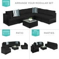 thumbnail image 4 of Best Choice Products 7-Piece Outdoor Modular Patio Conversation Furniture, Wicker Sectional Set - Black/Black, 4 of 9