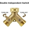 "EASTRANS Brass Garden Hose Splitter 2 Way, Faucet Water Shut