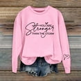 thumbnail image 5 of BODOAO You Are Stronger Than The Storm Sweatshirt Crewneck Long Sleeve Shirt Positive Letter Print Shirt Pullover Sweater Fall Outfits Comfy Tunic Tops Christian Sweatshirt Women Pink XXL, 5 of 5