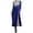 Blue, variant on AOOCHASLIY Clearance Trendy Women Casual Patchword Buttons Casual Stripde A-Line Long Sleeve Long Dress