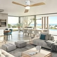 thumbnail image 6 of Sofucor 52-Inch Flush Mount Wood White Ceiling Fan with Remote Control, DC Motor, 3 Reversible Blades, 6-Speed and Timer, 6 of 11