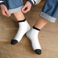 thumbnail image 3 of Rateoe White Pattern Quarter Crew Socks,Toe Seamed Ankle Socks,Cotton Cushioned Breathable Athletic Crew Sports Socks, 3 of 7
