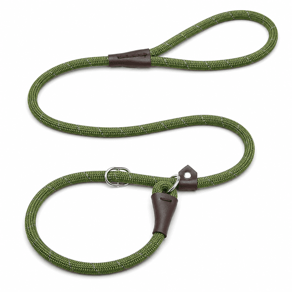 PLERISE Durable Slip Lead, 6 FT x 1/2" Heavy Duty Loop Leash, Comfortable Strong Rope for Large, Medium Dogs, No Pull Pet Training with Highly Reflective, Green