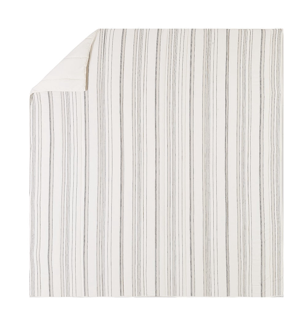 Better Homes & Gardens Ticking Stripe Cotton Pillow Shams, Off-White, King (2 Count), All Ages
