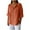 Orange, variant on JSheng Women's Solid Button Top Summer Loose Casual Sleeves Cotton And Linen V-Neck 3/4 Sleeves Top on Sale Light Green M