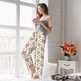 thumbnail image 4 of Uemuo Rose Flowers Pattern Women's Wide Leg Palazzo Lounge Pants with Pockets Light Weight Loose Comfy Casual Pajama Pants-Medium, 4 of 9