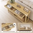 thumbnail image 3 of Bestier 47" Entryway Table with 2 Fluted Drawers, Narrow Console Table with Open Shelf, Behind Couch Table with Storage for Living Room, Foyer, Hallway, Natural Oak, 3 of 10
