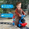 thumbnail image 2 of JOYLDIAS Blue 6V Kids Electric Ride on Train Toddlers Age 1-3 Boys Girls w/Curved Tracks,Carriage,Songs,Lights,Horns,Storage, 2 of 17