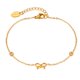thumbnail image 1 of Pulsera de acero inoxidable con lazo para mujer, chapada en oro, 1 of 4
