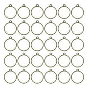 30pcs Open Bezels, Resin Bezels Pendants Mold Open Back Bezels Alloy for Resin Jewelry Making, Round , Light Bronze