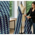 thumbnail image 5 of Soimoi Blue Cotton Voile Fabric Floral Bull Skull Printed Fabric 1 Yard 42 Inch Wide, 5 of 7